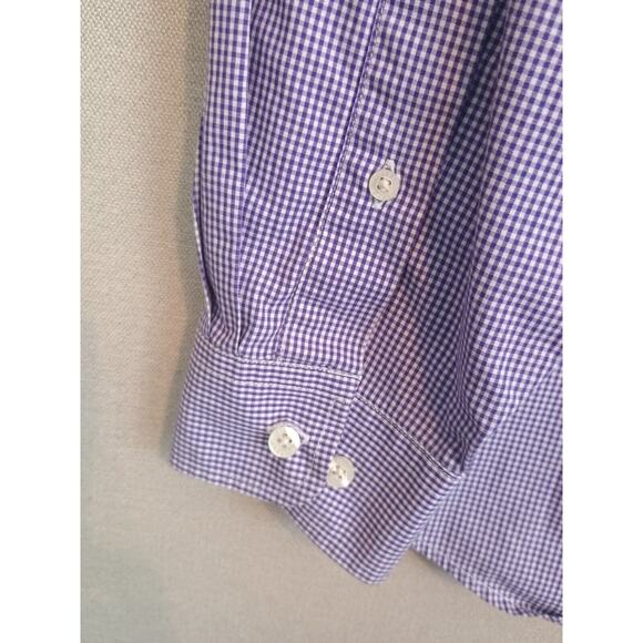 Southern Marsh Shirt Men Size 1 Purple Micro Check Wrinkle Free Button Down Logo - Picture 12 of 13